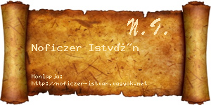 Noficzer István névjegykártya